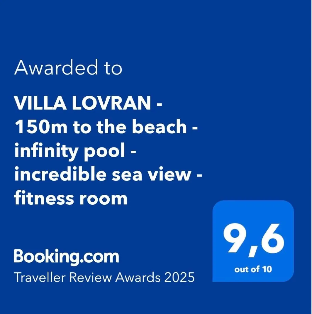 Villa Lovran - 150M To The Beach - Infinity Pool - Incredible Sea View - Fitness Room